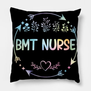 BMT Nurse cute floral watercolor Pillow