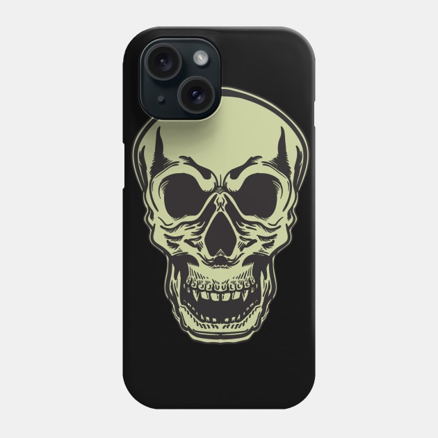 Skull Head Phone Case by Excela Studio