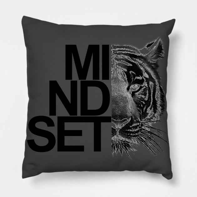 tiger mindset motiv Pillow by Designation4