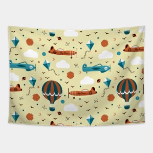 Flying Planes Seamless Pattern Tapestry