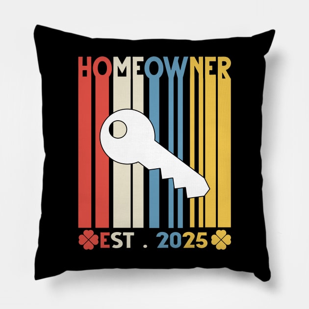 new homeowner est 2025 retro design Pillow by NIKA13