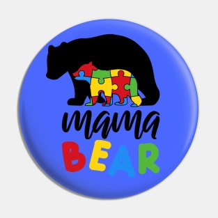 mama Bear Autism Awareness Pin