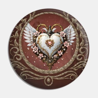 Wonderful elegant steampunk heart Pin