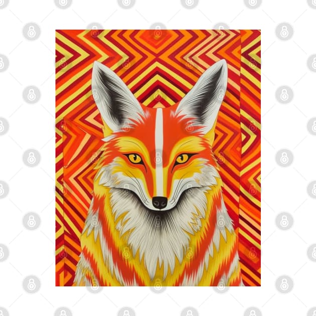 Spectrum Fox: Radiant Op Art Red Fox by Unboxed Mind of J.A.Y LLC 