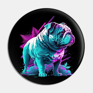 Vaporwave Bulldog Pin