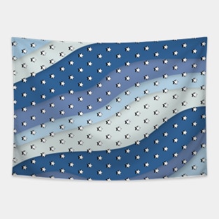 Blue Waves Retro VSCO Aesthetic  stars Tapestry