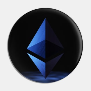 Ethereum logo ina dark backdrop, cryptocurrency Pin