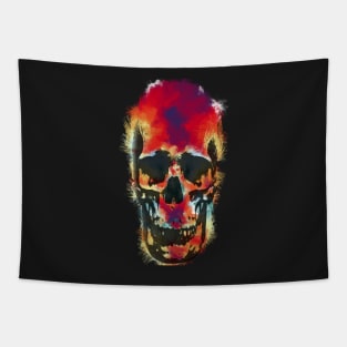 paint splattered skull Tapestry