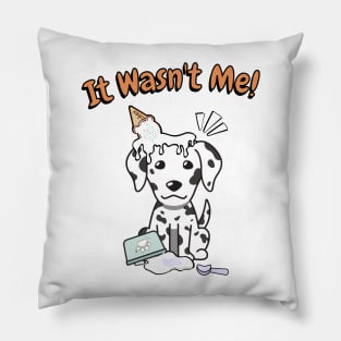 Funny dalmatian got caught stealing ice cream Pillow