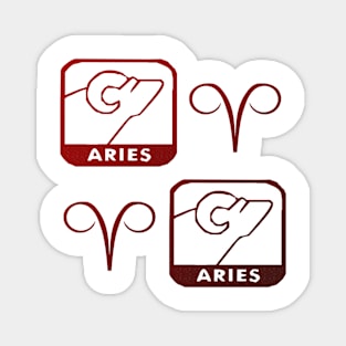 Aries Birth Sign - Red Magnet