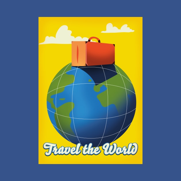 Travel the world retro travel poster. by nickemporium1