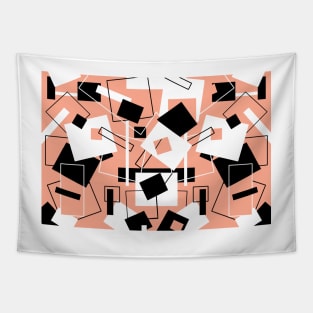 Black White & Peach 60's Style Variation Tapestry