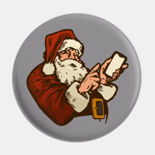 Santa Claus with mobile Pin