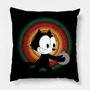 Felix the Cat Paws and Playfulness in Cinematic Style Pillow