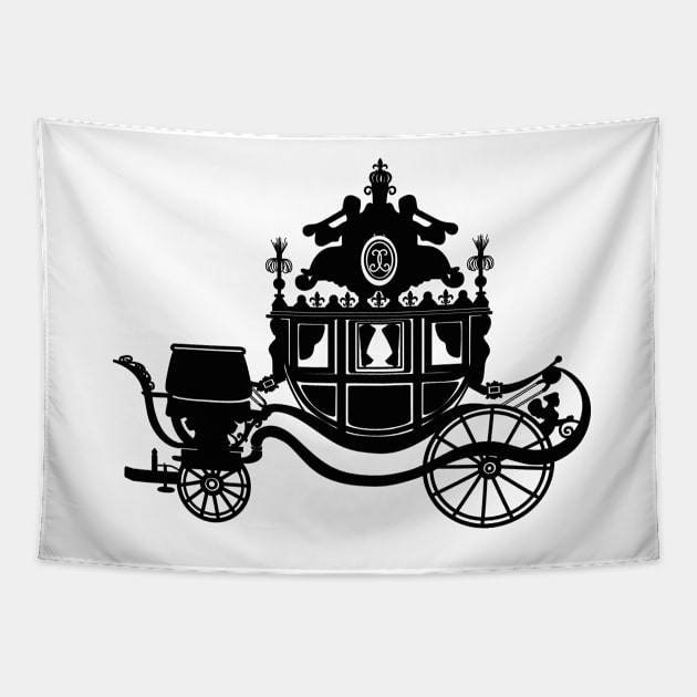 Silhouette of the coach for the coronation of Charles X Tapestry by dreamtravel