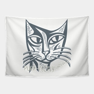 Funny Cat Pun Purr-fectly Imperfect Tapestry