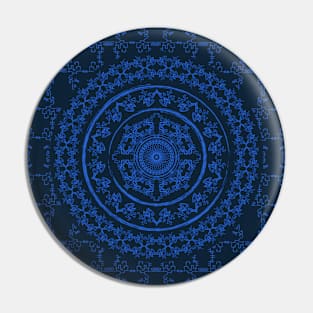 Dark Indigo mandala Pin