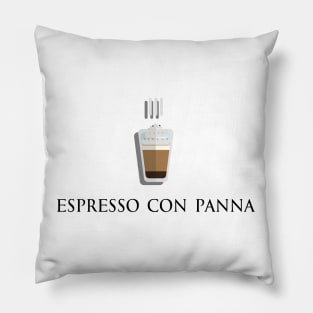 Hot Espresso con panna coffee front view in flat design style Pillow