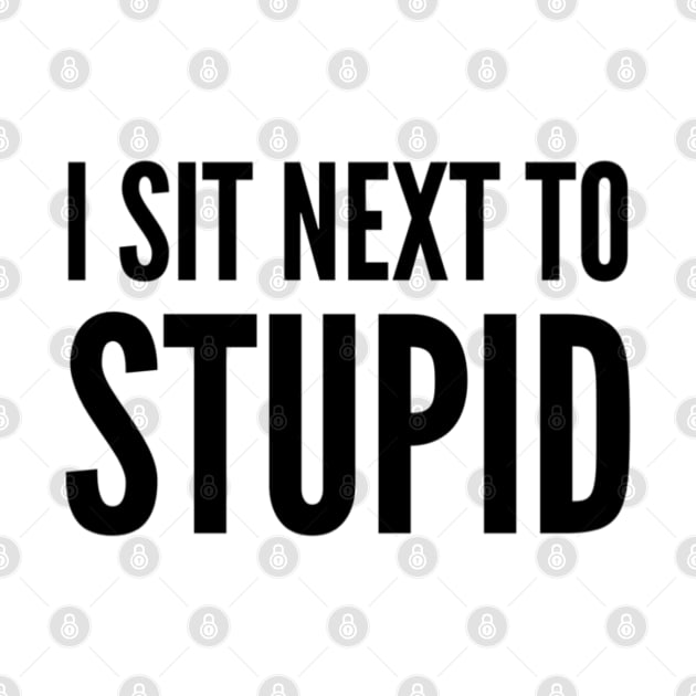 I Sit Next To Stupid. Idiots are Everywhere. by That Cheeky Tee