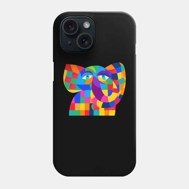 Little Elephant - Colorful Geometric Cute Animal Design Phone Case by Mister Graphics