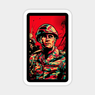 Retro soldier pop art Magnet