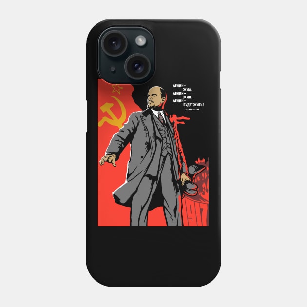 Lenin Soviet Propaganda Poster Phone Case by dumbshirts