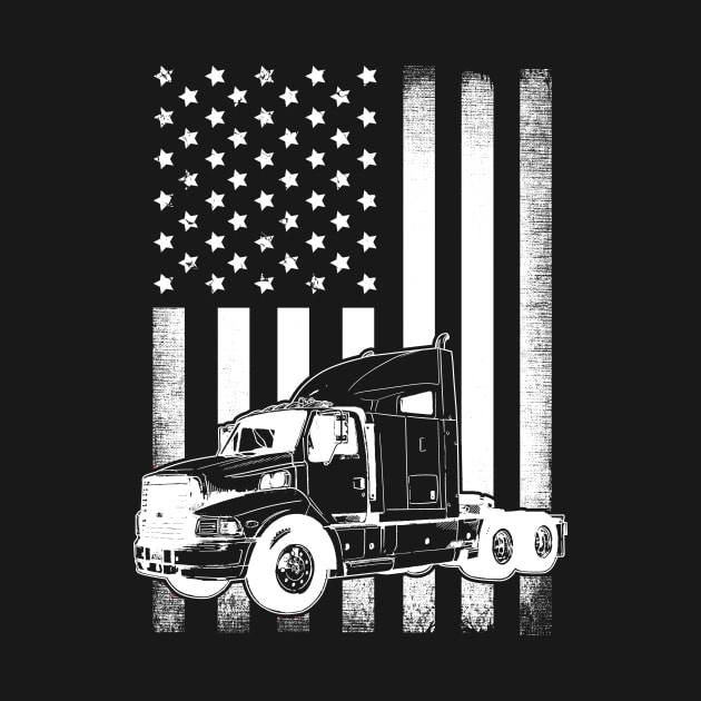 Vintage USA Trucker American Flag Truck Driver Flag by captainmood