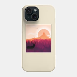 Vintage retro sunset art of zoo Phone Case