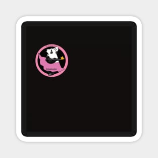 Pouty Pinky on Black Mask Magnet