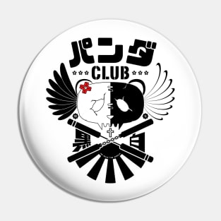 Panda Club Logo Design (Black) Pin