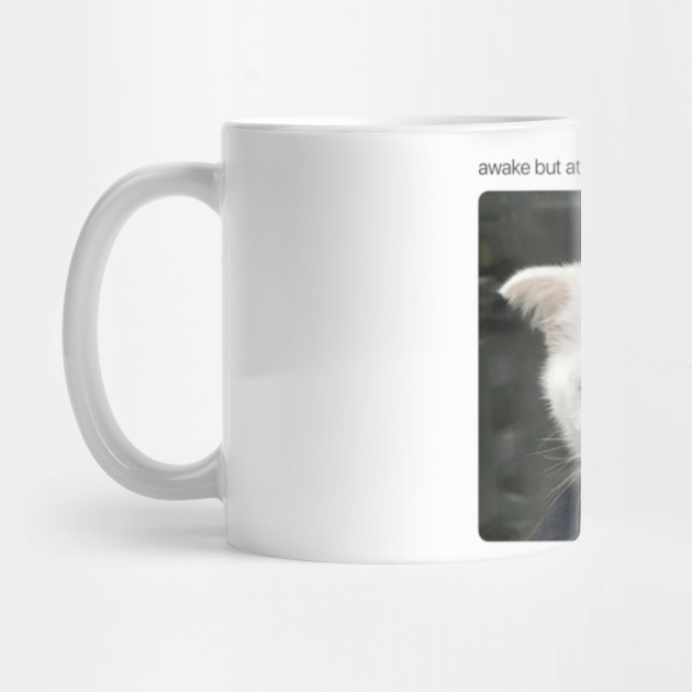 Awake But At What Cost Cat Meme Awake But At What Cost Cat Meme Mug Teepublic