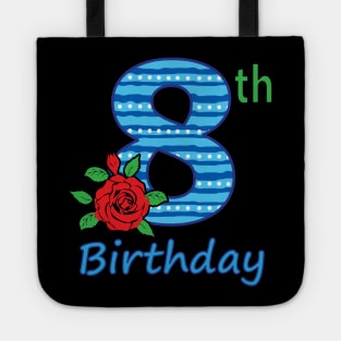 8th Floral - 8th Birthday - Flower - Floral - Birthday Party gift T-Shirt Tote