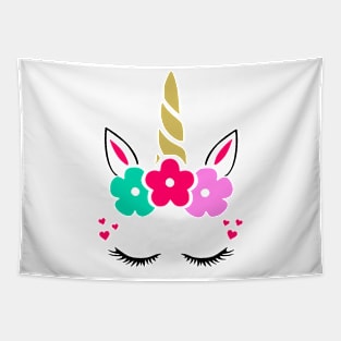 Cute Unicorn facemask Tapestry