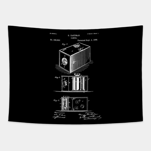 Camera Patent / Camera Blueprint / Kodak Camera Patent Illustration Tapestry by Anodyle