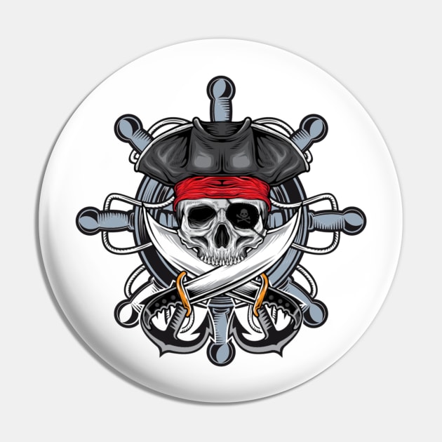 Skull Pirates Pin by FungibleDesign