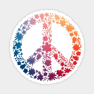 Floral Peace Sign Magnet