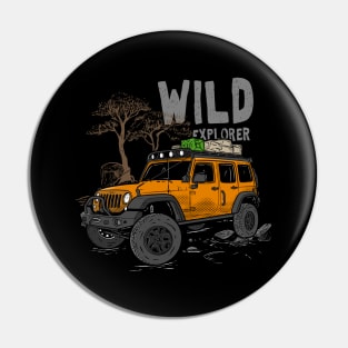 Wild Explorer Jeep - Adventure Orange Jeep Wild Explore for Outdoor enthusiasts Pin