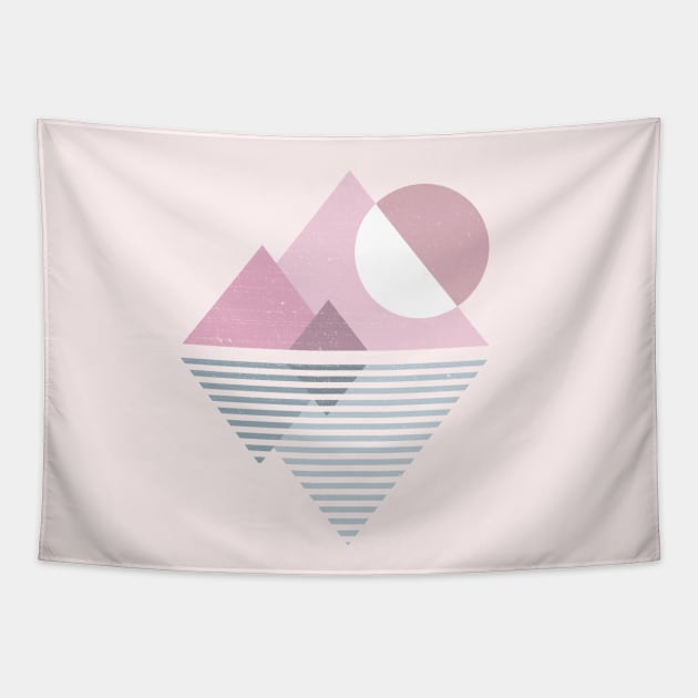 80s Mountain Sunset Tapestry by Vanphirst