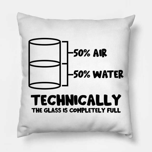 Technically The Glass Is Full Pillow by ScienceCorner