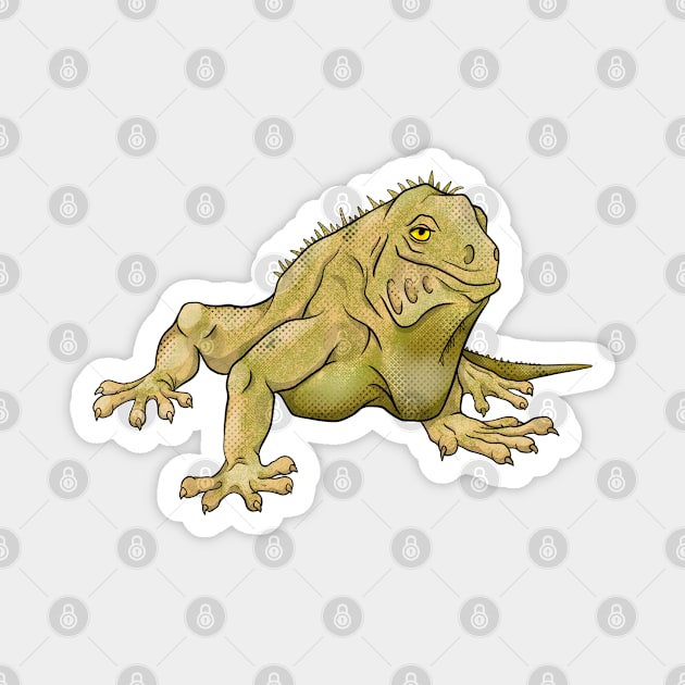 Green Iguana Magnet by Milky Milky