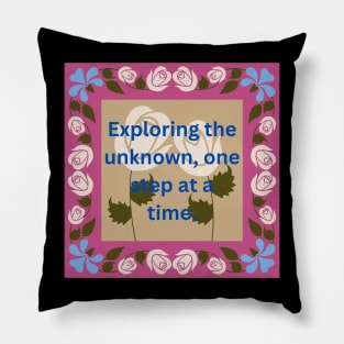 Exploring the unknown, one step at a time. Pillow