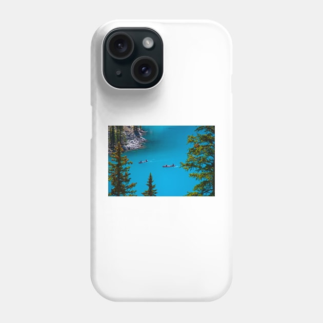 Canoeing on Moraine Lake Phone Case by BrianPShaw