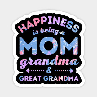 Happiness is Being a Mom Grandma and Great Grandma Magnet