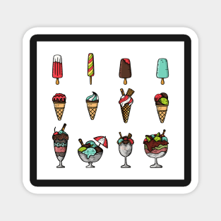 Ice Cream Cone Popsicle Sundae Fun Day Summer Vacation Vibes Trendy Social Distancing FaceMask Magnet