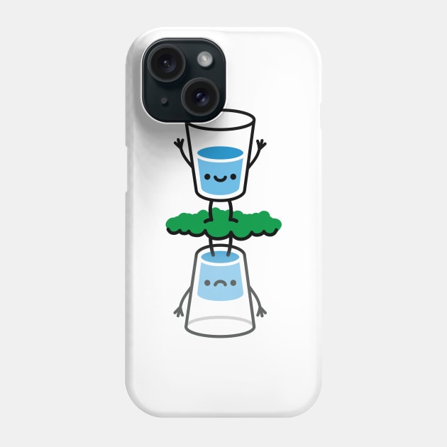 The glass is half full / half empty funny optimist pessimist bipolar disorder Phone Case by LaundryFactory