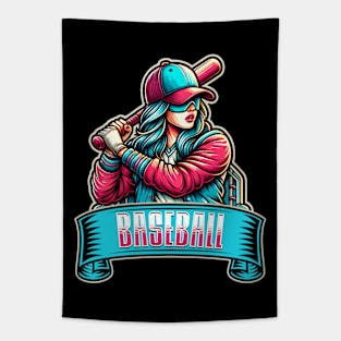 Women's Baseball Street Art Tapestry