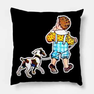 Merry Christmas Boy & Dog Pillow