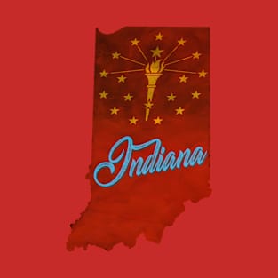 The State of Indiana - Red Watercolor T-Shirt