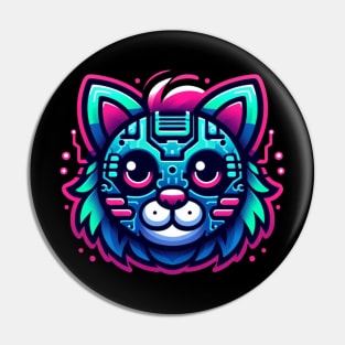 neon cyberpunk cat graphic Pin