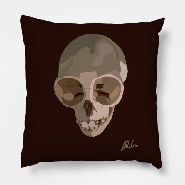 Gibbon skull Pillow by BattleBirdProductions